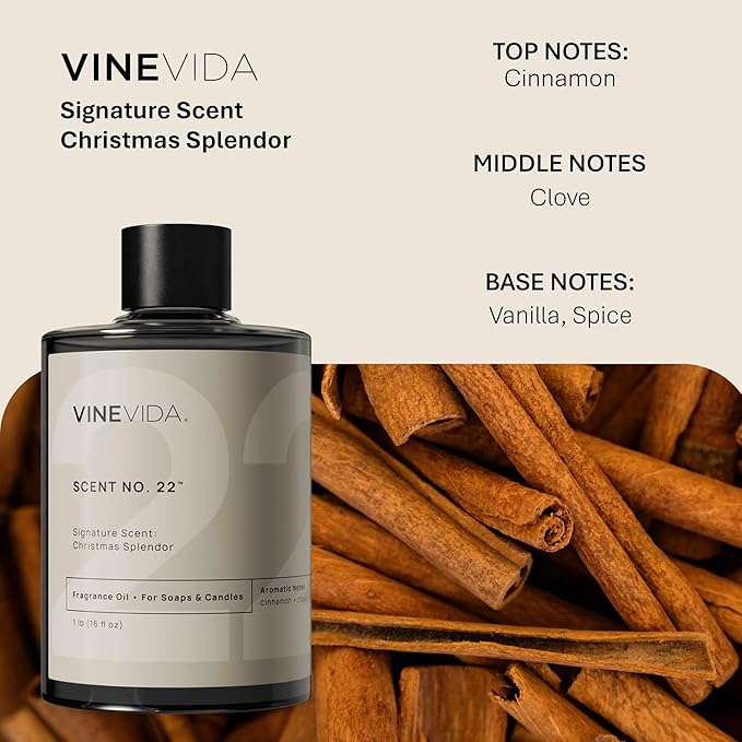 VINEVIDA [16oz] Christmas Splendor Fragrance Oil for Soap Making Scents for Candle Making, Perfume Oils, Soy Candles, Home Scents Oil Diffusers, Bath Scent Bomb Oils, Linen Spray Lotions Car Freshies