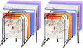 Gawerk Incline Metal Desk Magazine Folder Holder, Sorter Desk File Organizer with 8-Section Vertical Compartments Rack File Organizer for Office, Home, School (2 Pack)