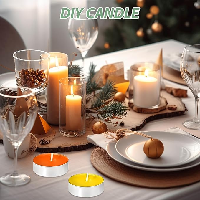 200 Pcs Aluminum Tea Lights Cups, Empty Case Candle Wax Containers, Metal Tea Light Tins with 200 Pcs Candle Wicks, Candle Mold for DIY Candles Making Supplies