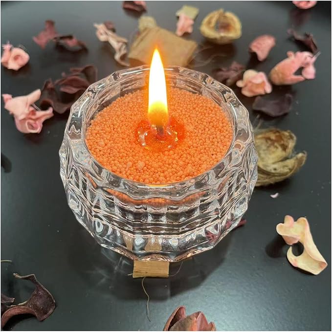 VITARIE 18oz/510g Refillable Candle Wax Sand, Endlessly Customizable Making DIY Kit, Plant Based Natural Reusable Candle Sand Wax with 30pcs Natural Cotton Wicks (Bronze)