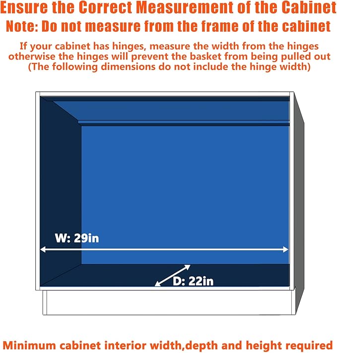 LOVMOR Pull Out Cabinet Organizer and Storage 28½" W x 21½" D, Slide Out Shelves for Kitchen Cabinets