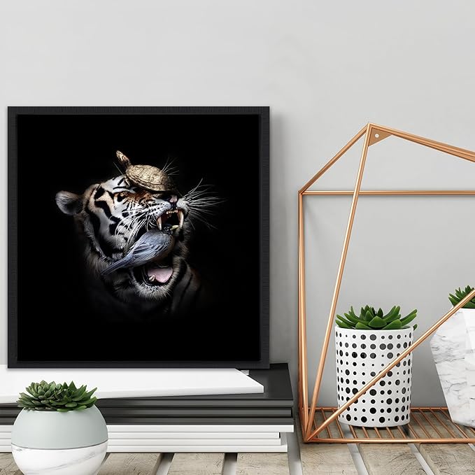 Pixy Canvas Floater Frame 33x33 for 1-1/2 (1.5) inch Deep Canvas Paintings/Canvas Prints/Wood Canvas Panels/Wall Art/Wall Decor/Home Decor/Artwork (Black Stripe, 33 x 33 inch, Square)
