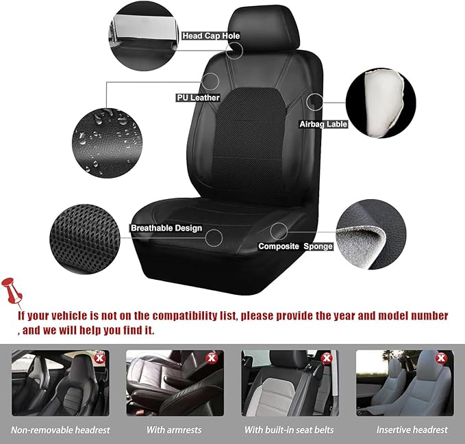 5 Seats Car Seat Covers Full Set for Volkswagen Taos S/SE/SEL/R-Line, Water & Wear Resistant Leather Automotive Seat Cover, Breathable Car Interior Protectors Cushion,D Red