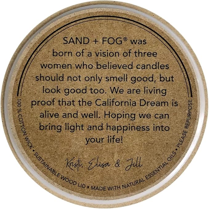 Sand + Fog Scented Candles - Vanilla Sandalwood - Additional Scents and Sizes - 3 Wicks 100% Cotton Lead-Free - Luxury Air Freshening Jar Candles - Perfect Home Decor - 21 oz