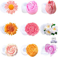 9 PCS Flower Candle Molds for Valentine‘s Day Rose Tulip Silicone Candle Mold Flower Shapes Moldes De Rosas Silicona para Velas for Soy Wax, Beeswax, Candle Making, Resin Craft