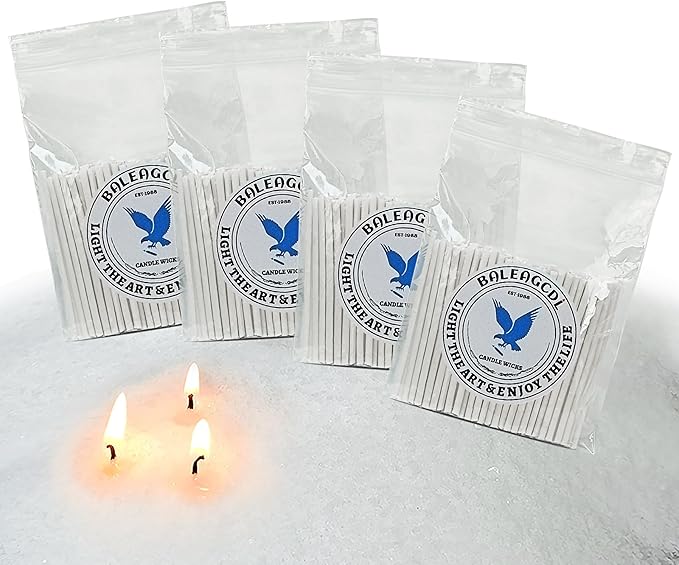 Pearled Candle Wick 2.2 Inch White Cotton Wicks 400-Pack Premium Metal-Free & Lead-Free Candle Wicks for Candle Making