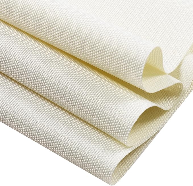 Soft Waterproof Canvas Fabric PU Backing, 600 Denier Ripstop UV Protection 18 x 60 Inch Canvas Cordura Fabric for Outdoor/Indoor, DIY Crafts, Bags, Awning, Marine, Furniture Cover(Ivory)