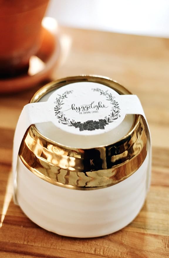 Hyggelight - The Growing Candle, Lavender Scented, 10oz Ceramic Pot, Single Wick Aromatherapy Candles, 100% Soy for Women and Men, Clara