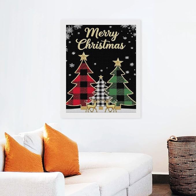 AIVKIEJK Diamond Painting Kits for Adults - Merry Christmas Tree Holiday Painting DIY 5D Full Drill Diamond Dots Paintings with Diamonds Gem Art and Crafts Home Decor 16"x20"