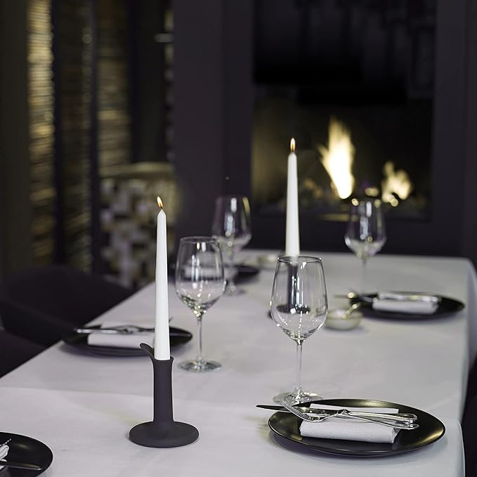 BOLSIUS White Taper Candles - Bulk Case of 4 Packs = Total 120 Candles - 8 Hours - Premium European Quality - Consistent Smokeless Flame - Unscented Dripless Candlesticks