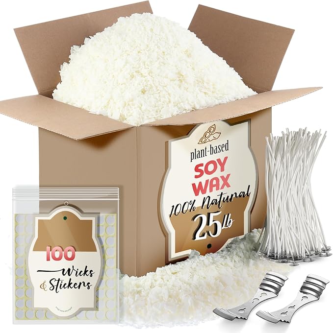 Etienne Alair Organic Soy Candle Wax for Candle Making, 25 lbs Natural Candles Making Supplies, Beeswax-Free, Paraffin-Free, Pure Soy Wax Flakes Perfect for Candles, Tealights and Melts