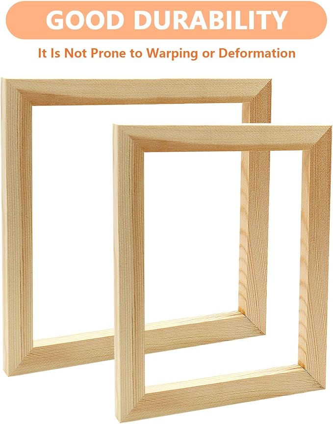 Wood Canvas Frames, Solid Wood Canvas Stretcher Bars Kits,Solid Wood Picture Frames for Oil Paintings,Prints,Posters,Wall Art Needlework,2 Pack(20 * 25cm/7.87 * 10")