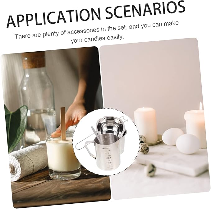 NUOBESTY 1set DIY Scented Candle Making Kit Creative Wax Melting Cup Set Candle Supplies for Beginners Includes Essential Making Tools for Family Fun Crafting