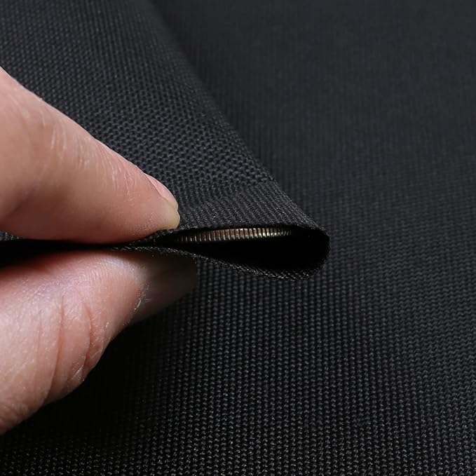 Soft Waterproof Canvas Fabric PU Backing, 600 Denier Ripstop UV Protection 48 x 60 Inch Canvas Cordura Fabric for Outdoor/Indoor, DIY Crafts, Bags, Awning, Marine, Furniture Cover(Black)