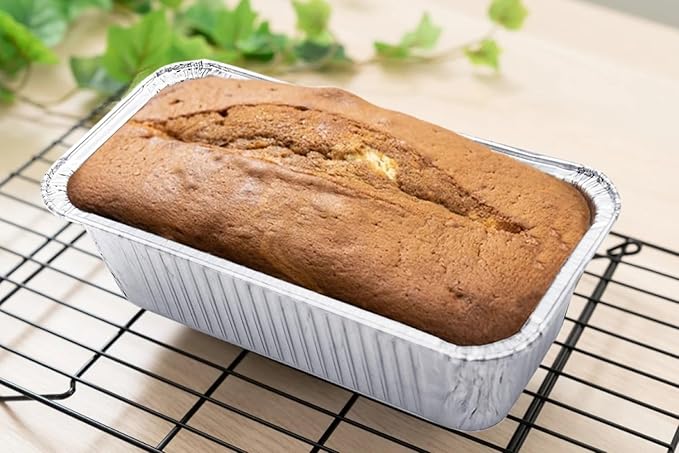 Disposable Loaf Pans with Lids, 50 Pack, 8.5x4.5" Bread Pans, Food Storage Containers, Heavy-duty 2lb Aluminum Loaf Pans, Pastry Boxes, Perfect for Baking Storing and Street Treats Takeout