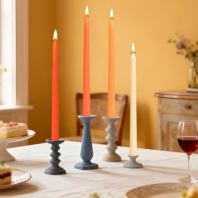 Viyffo Taper Candles, 12 Inch, 20 Pack, Orange – Unscented, Smokeless Design, Up to 8-Hour Burn – Tall Candlesticks for Table Decor, Weddings & Dinners
