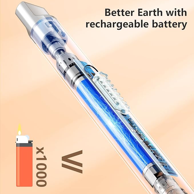 REIDEA Lighter Electronic for Candle, Windproof Flameless USB Rechargeable Arc Lighter with Safe Button and Power Indicator for Candle, BBQ, R1, White