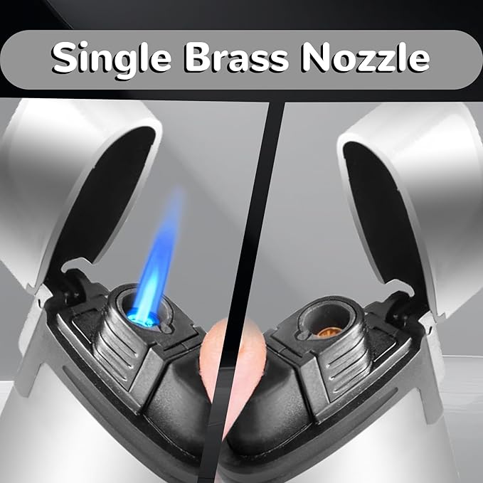 Urgrette 3 Pack Torch Lighter Refillable Butane Lighters Single Jet Flame Mini Pocket Lighter Gas Adjustable Flame for Camping BBQ Grill Candle Party (Without Fuel)