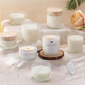 sunnyfuture 16 Pack Clear Candle Jars, 8pcs 7oz + 8pcs 4oz Candle Jars for Making Candles with Wooden Lids and Labels for DIY, Gifts, Home