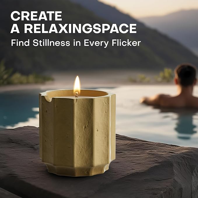 Scented Candles Set for Home, Natural Soy Wax Candle Gift, Non-Toxic Cement Jar Candles, Luxury Aromatherapy for Stress Relief, Highly Scented, Gifts for Women and Men (Tam Dao)