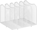 Simple Trending Mesh Desktop File Sorter Organizer, 5-Section Bookshelf for Desk Home Office, White