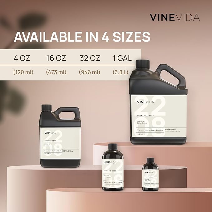 VINEVIDA Scent NO. 119 Fragrance Oil - 32oz (2lbs) - Signature Scent: Leather & Brandy for Candle & Soap Making - Made in USA
