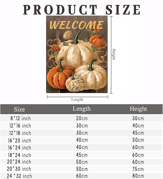 GUAIEUW DIY Diamond Painting Kit - Autumn Pumpkin Diamond Painting, 5D Full Round Diamond Diamond Art Painting for Adults with Accessories, Home Wall Decor Premium Gift 16x24 Inch