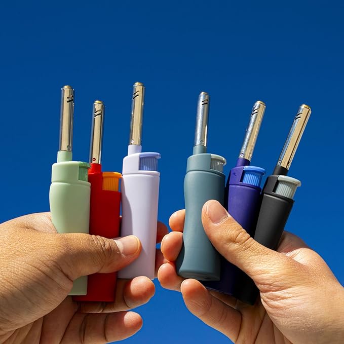 MK Lighter Candle Lighters, Windproof Flame, Ideal for Candle, BBQ, Camping, Outdoor, Butane Refillable, Multipurpose Lighters (NBR-12PC)