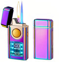 Smart Voice-Activated Lighter - 3 Flames (Blue Torch, Soft Flame & Dual Arc) - Windproof Refillable & Rechargeable Butane Lighters with Multiple Ignition Methods (Without Fuel) (Colored Ice)