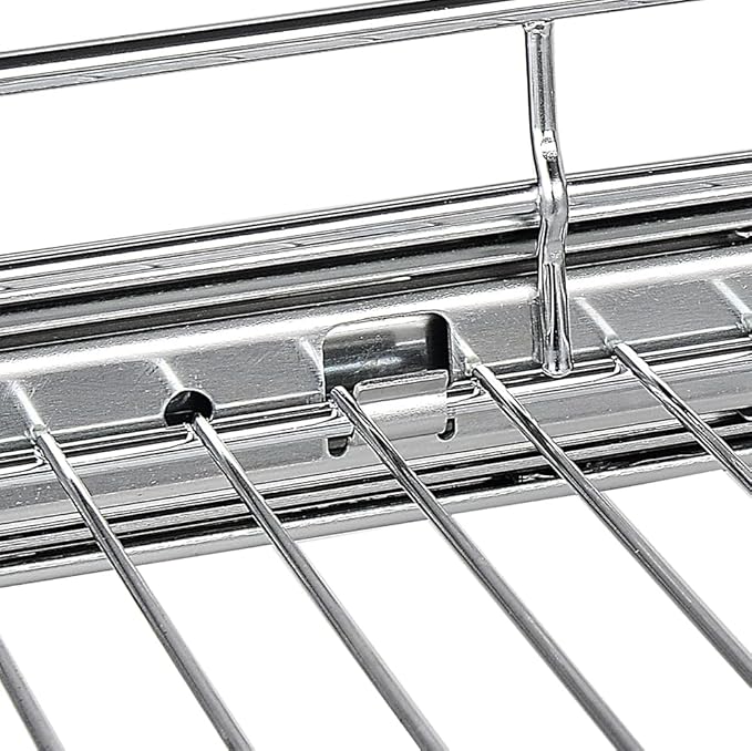 OCG Pull Out Cabinet Organizer 2 Pack (18" W x 21" D), Pull out Shelves 1 Tier, Cabinet Slide Out Shelves for Base Cabinet Organization in Kitchen Bathroom Pantry, Bottom Mount, Chrome Finish