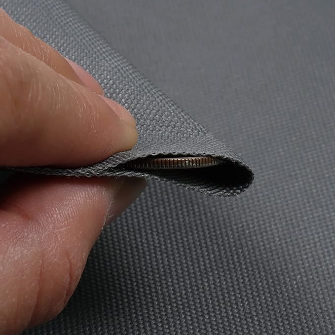 Soft Waterproof Canvas Fabric PU Backing, 600 Denier Ripstop UV Protection 80 x 60 Inch Canvas Cordura Fabric for Outdoor/Indoor, DIY Crafts, Bags, Awning, Marine, Furniture Cover(Gray)