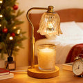 Candle Warmer Lamp with Timer and Dimmer, Adjustable Height Candle Warmer with 2 Bulbs for Living Room Bedroom Home Room Decor, Gift for Women, Wooden Base