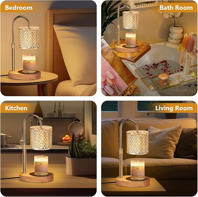 Engpure Candle Warmer Lamp with Timer & Dimmable – Elegant Wax Melter for Jar Candles, Auto-Off 2H/4H/8H Housewarming & Birthday Gift for Women/Mom, Home Decor Essentials