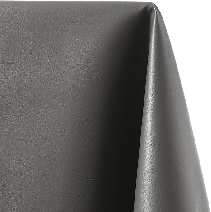 Ottertex Vinyl Fabric Faux Leather Pleather Upholstery 54" Wide by The Yard (5 Yard, Grey)