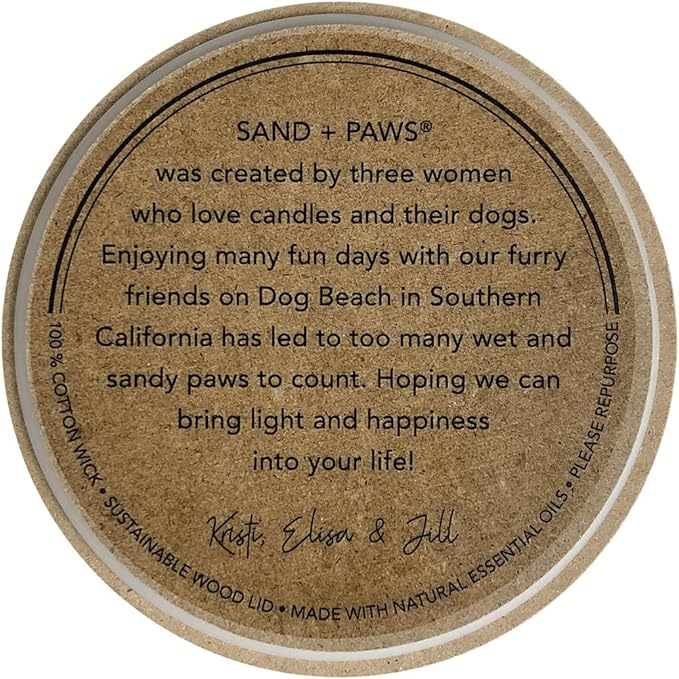 Sand + Paws Scented Candle - Mango Tangerine - Luxurious Air Freshening Jar Candles Neutralize pet Odors and Enhance Home décor – 100% Cotton Lead-Free Wicks - 12 oz