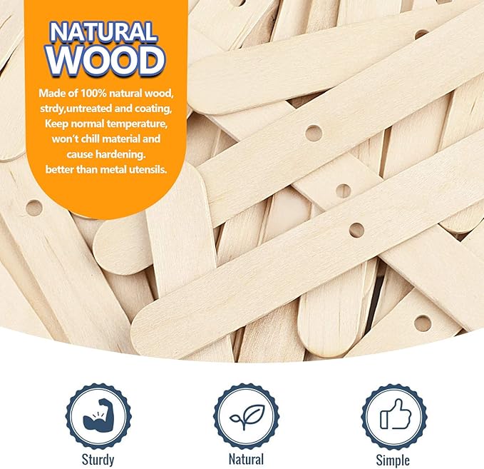 DINGPAI 100pcs Wooden Candle Wick Holders, Candle Wick Centering Devices for Candle Making, Candle Wick Bars, Wick Clips for Canld Centering Tool