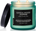 M&SENSE Sandalwood Jasmine Home Scented Candles, 11.6oz Organic Natural Soy Wax, 70 Hours Long Lasting Slow Burning, Non Toxic Clean Burn, Spring Floral Smelling for Meditation Relaxation