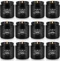 Scented Candles Gifts Set 12 Pack Soy Wax Travel Tin Jar Candles for Home 3.05 OZ for Mom for Christmas, Birthday, Thanksgiving, Mother's Day(Black)