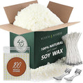 Hearth & Harbor Organic Soy Candle Wax for Candle Making, 45 lbs Natural Candles Making Supplies, Beeswax-Free, Paraffin-Free, Pure Soy Wax Flakes Perfect for Candles, Tealights and Melts