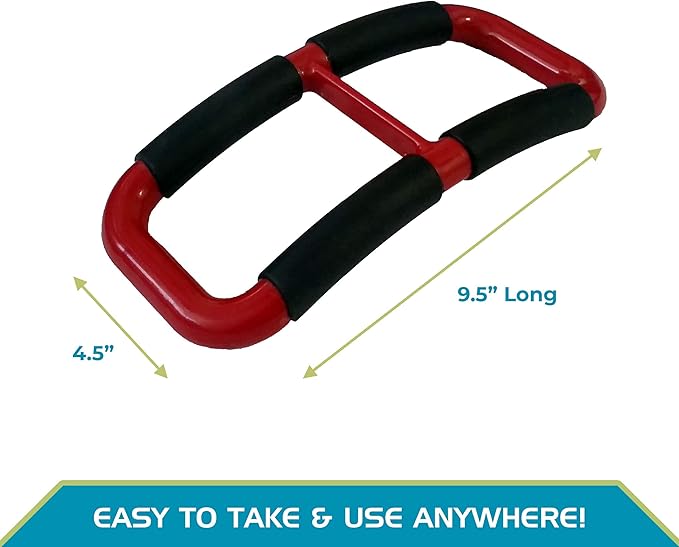 Stander Handy Handle, Lift Assist Device for Elderly and Disabled, Patient Standing Aid for Handicapped, Red with Rubber Grip