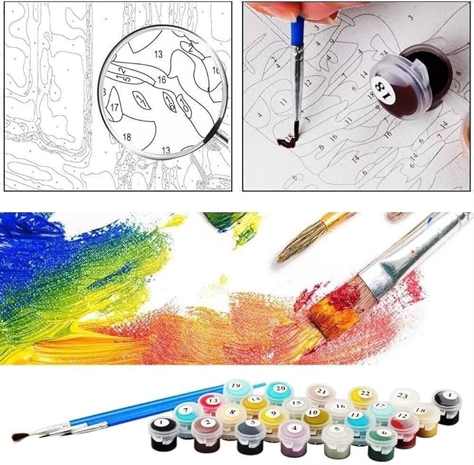 Paint by Numbers Kit for Adults Tiger Painting by Numbers Animal DIY Kits for Adults Canvas Painting Crafts, Hobbies for Women Beginner for Home Wall Decor Art Gifts Without Frame 28x56 Inch T-5970