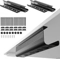 KHAMAL Cable Management Under Desk 52PCS - Cable Management Tray Kit Ventilated Hexagonal Design with Cable Clips, Wire Ties, Cord Holder & Screws for Office, Home - 4 Black Sets
