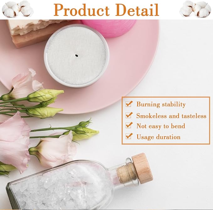 Conelist 100 Pack 2 Inch Cotton Wicks for Sand Candles Making Natural Cotton Candle Wicks, Low Smoke, No Lead and Metal for Candle Making DIY (Black)