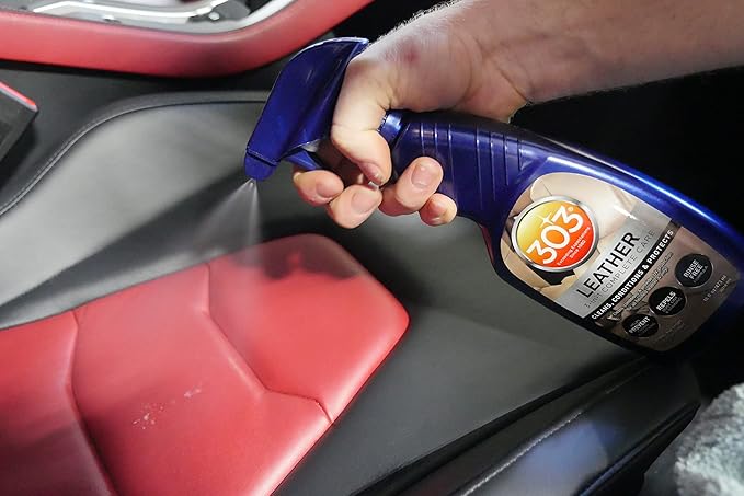 303 Products Leather 3-In-1 Complete Care - Cleans, Conditions, & Protects - Helps Prevent Fading & Cracking - Rinse Free Formula - Repels Dust, Lint, & Staining, 16 fl. oz. (30218CSR) Packaging May Vary