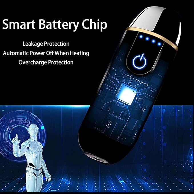 Electric Lighter, Smart USB Rechargeable, Mini Touch Ignition Windproof Flameless Plasma Lighter with Battery Indicator for Men Father Gifts (Pure Black)