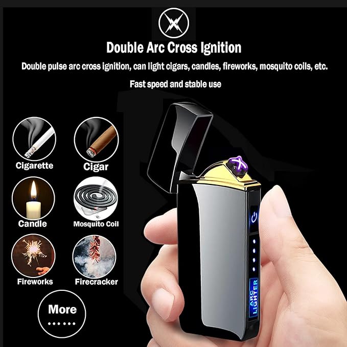 Arc Smart Electric USB Rechargeable Windproof Flameless Plasma Lighter - Lightweight for Fire, BBQs, Fireworks, Candle, Camping - Outdoors Indoors (T3-Color Ice)
