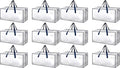 HealSmart 12 Pack Extra Large Moving Bags with Zippers & Carrying Handles, Heavy-Duty Storage Tote Moving Boxes for Dorm Room Essentials Storage Bags, Clear