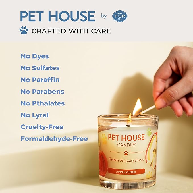 Pet House Candles Plant Based Cookie Scented Candle Clean Burning, Long Lasting for Home, Sugar Cookies