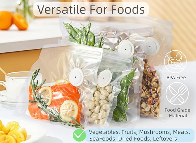 30 Upgraded Reusable Vacuum Seal Bags For Food + 2 Clips, 20p 8"X8" + 10p 10"X11", BPA Free, 5X Longer Fresh, for Sous Vide, Freezer, Microwave, Odor-Resistant, Leak-Proof | More Reusable, Easier To Clean, vacuum-retentive
