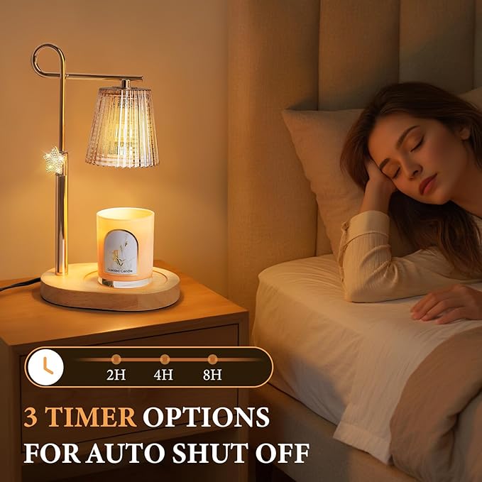 SHARE&CARE Candle Warmer Lamp - Valentine's Festive Metal Wax Melter with Timer & 4 Dimming Modes, Gift-Ready for Women, Christmas, Birthday, Women Gift for Mom, Wife,Her (Gold-St)